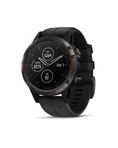 Fenix 5 Plus Sapphire Edition - Carbon gray DLC titanium with black band